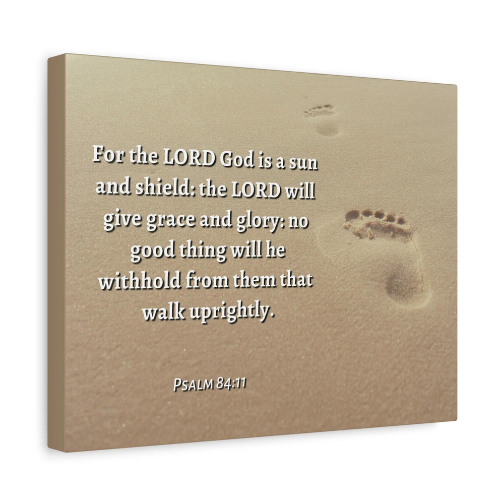 Scripture Canvas Grace And Glory Psalms 84:11 Christian Wall Art Bible Verse